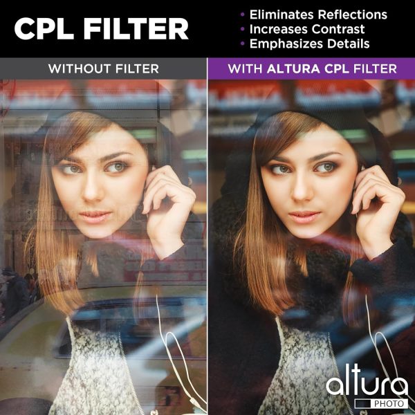 Altura Photo 55mm Lens Filter Kit - Multi-Coated UV Protector, CPL Polarizing and ND Neutral Density Filters + Case for Camera Accessories & Lenses - Image 4
