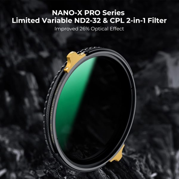 K&F Concept 82mm Variable ND2-32 ND Lens Filter & Circular Polarizing Filter 2-in-1 for Camera Lens, Waterproof Scratch Resistant 36 Multi-Coated Lens Filter (Nano-X PRO Series) - Image 2